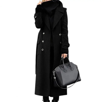 Wool Coat | Double-Breasted & Mid-Calf Length | Slim Fit | Steven & Levon