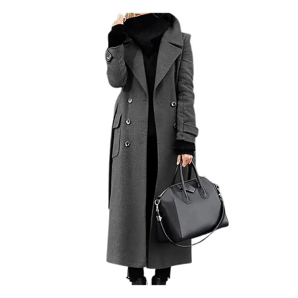 Wool Coat | Double-Breasted & Mid-Calf Length | Slim Fit | Steven & Levon