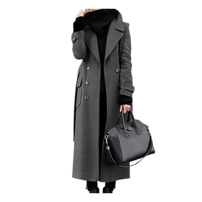 Wool Coat | Double-Breasted & Mid-Calf Length | Slim Fit | Steven & Levon
