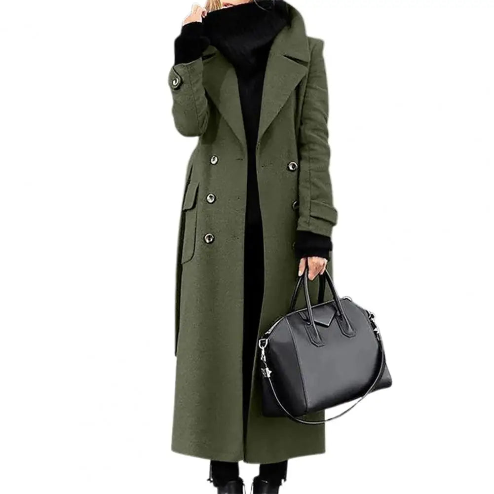 Wool Coat | Double-Breasted & Mid-Calf Length | Slim Fit | Steven & Levon