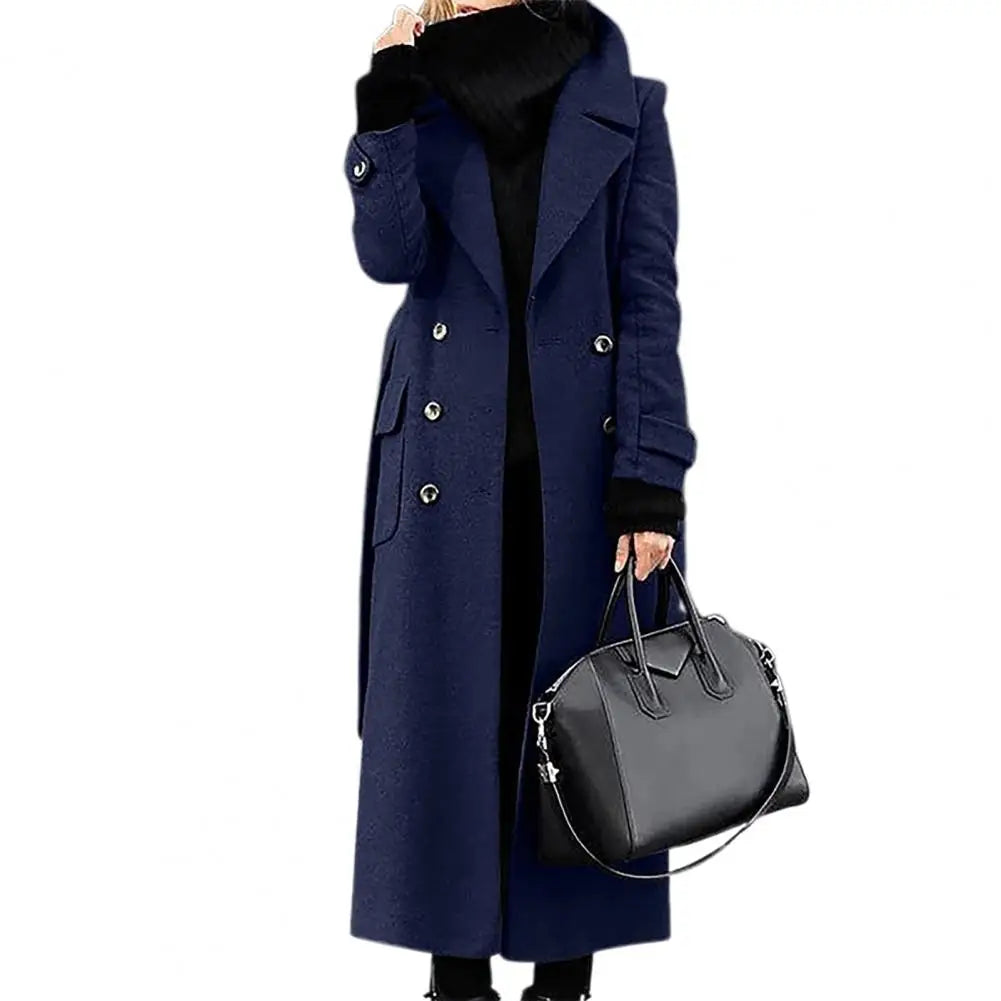 Wool Coat | Double-Breasted & Mid-Calf Length | Slim Fit | Steven & Levon