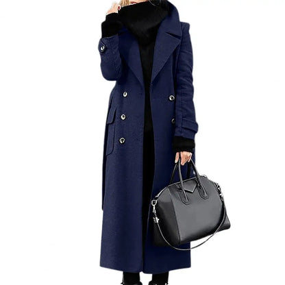 Wool Coat | Double-Breasted & Mid-Calf Length | Slim Fit | Steven & Levon
