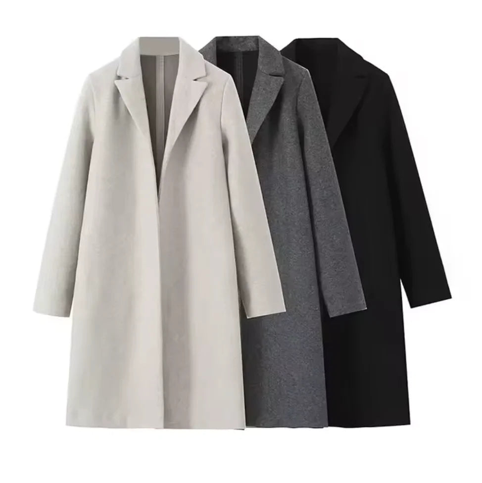 Wool Coat | Vintage V-Neck & Open Stitch Detail | Relaxed Fit | Steven & Levon