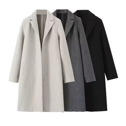 Wool Coat | Vintage V-Neck & Open Stitch Detail | Relaxed Fit | Steven & Levon