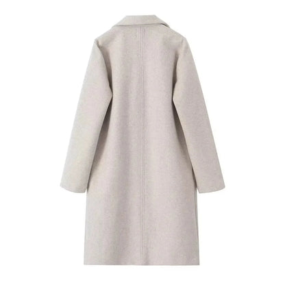 Wool Coat | Vintage V-Neck & Open Stitch Detail | Relaxed Fit | Steven & Levon