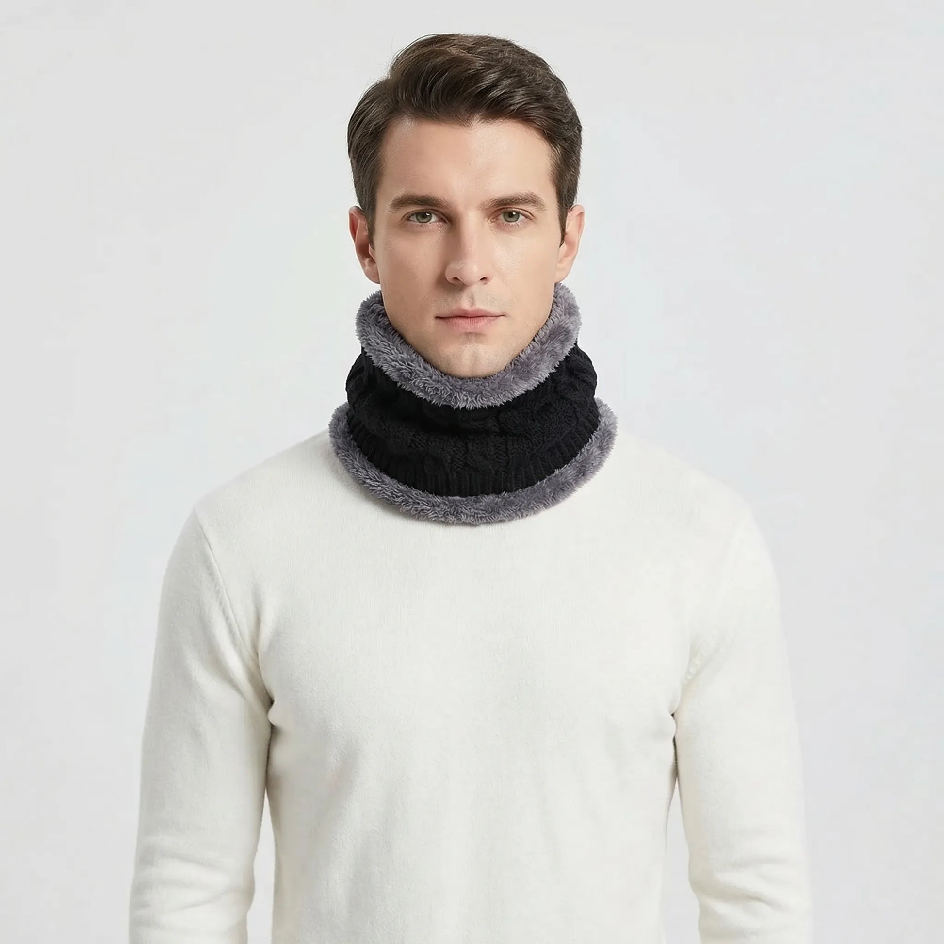 Wynturo - Cable-Knit Ring Scarf For All Genders  Neck And Face Warmth