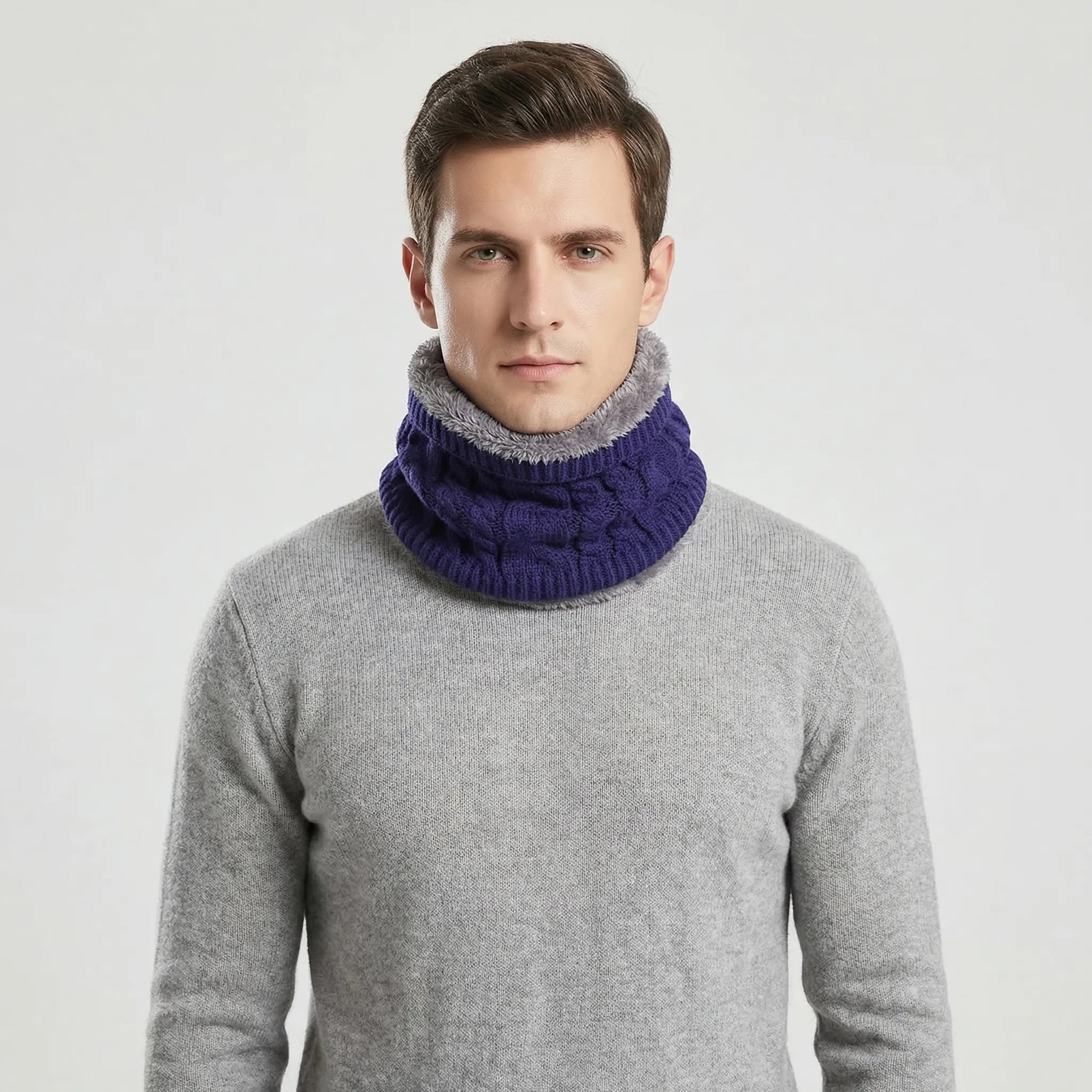 Wynturo - Cable-Knit Ring Scarf For All Genders  Neck And Face Warmth