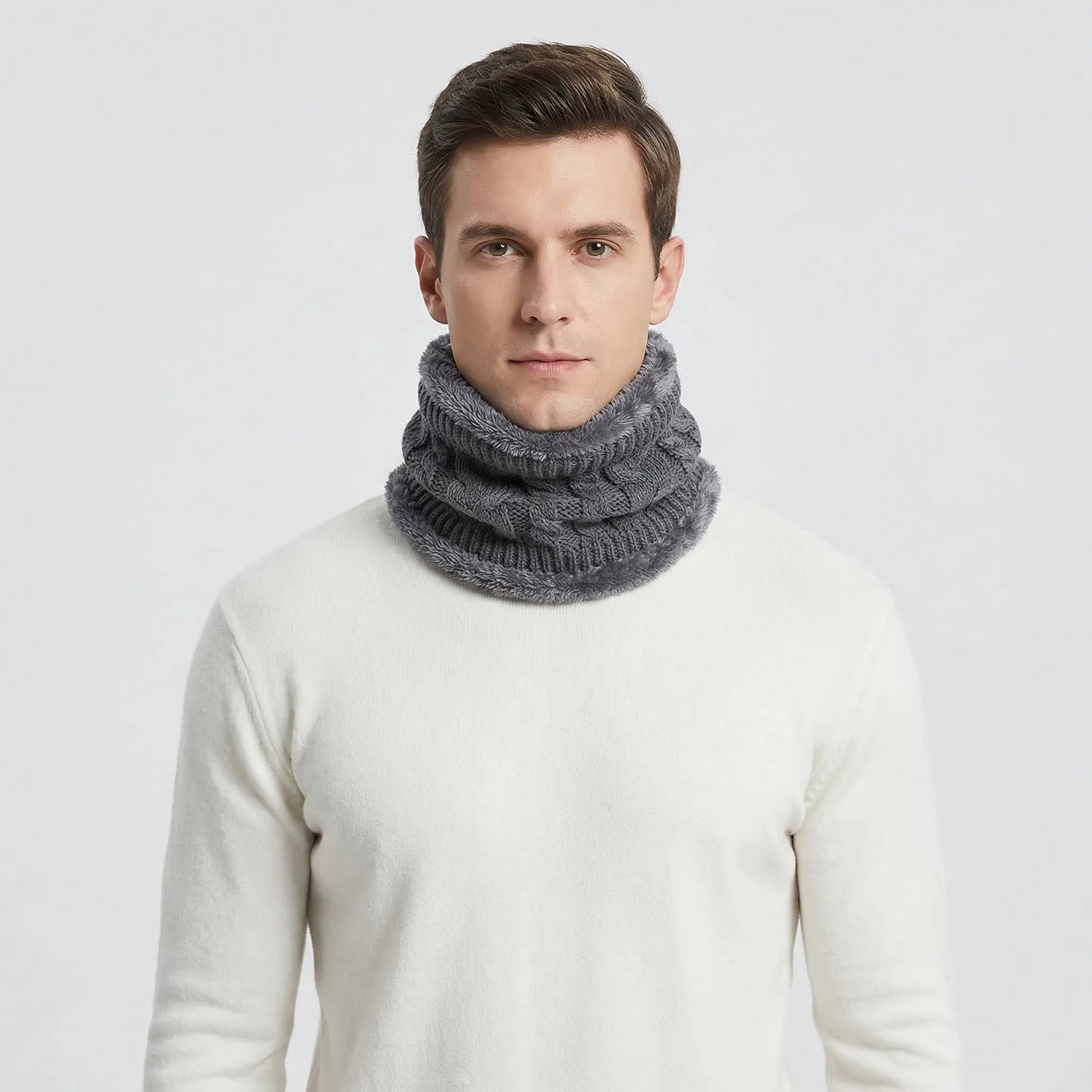 Wynturo - Cable-Knit Ring Scarf For All Genders  Neck And Face Warmth