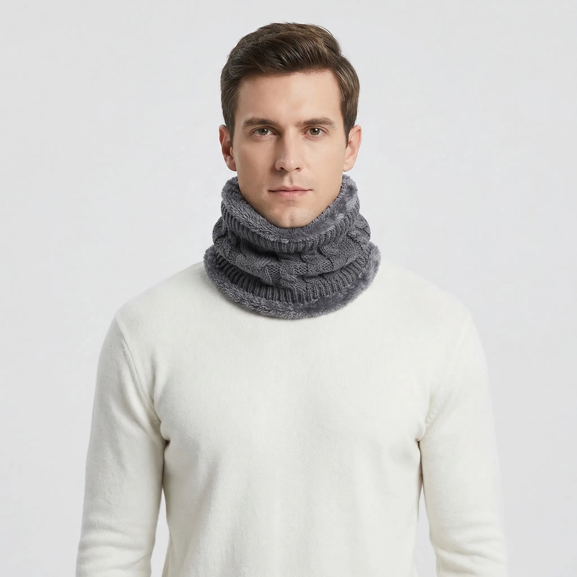 Wynturo - Cable-Knit Ring Scarf For All Genders  Neck And Face Warmth