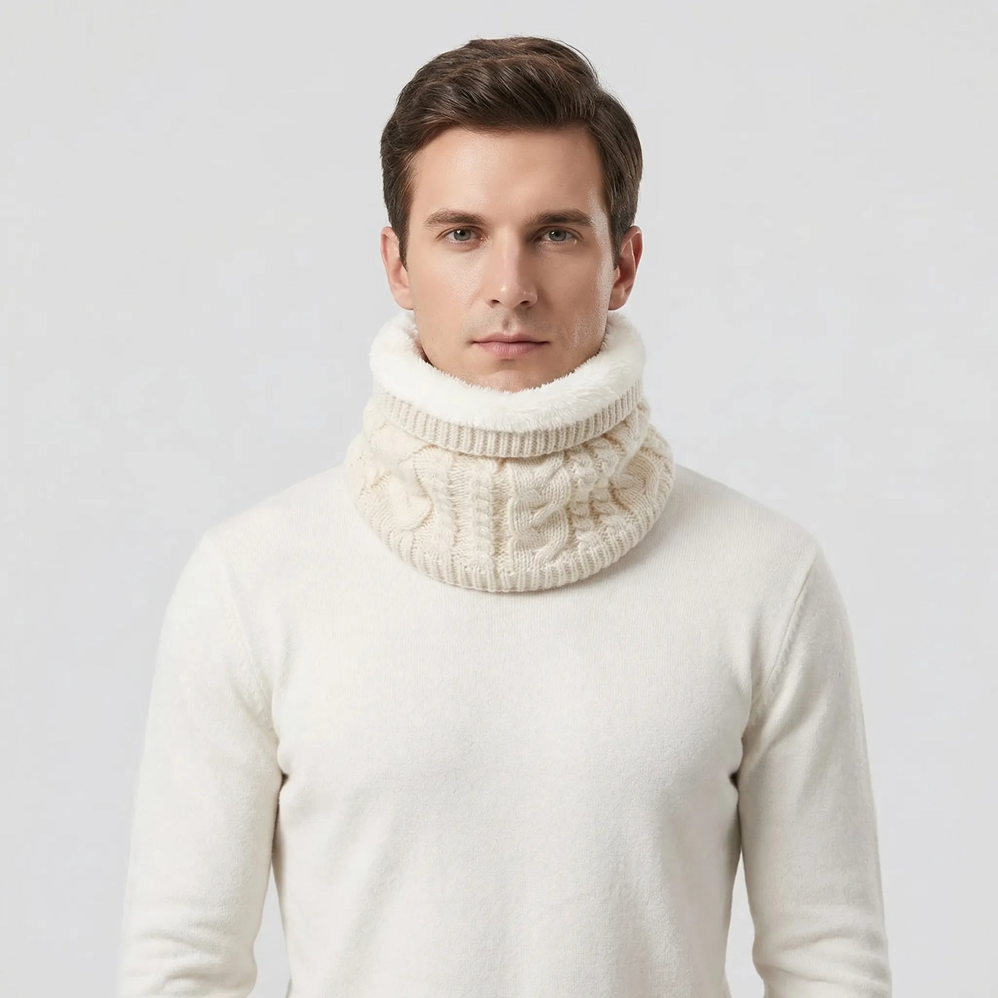 Wynturo - Cable-Knit Ring Scarf For All Genders  Neck And Face Warmth