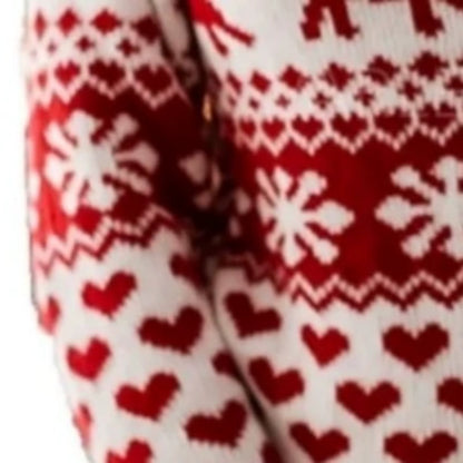Elk Snowflake Sweater | Womens Christmas Sweater | Thick Knit | Round Neck Loose Fit | Steven & Levon