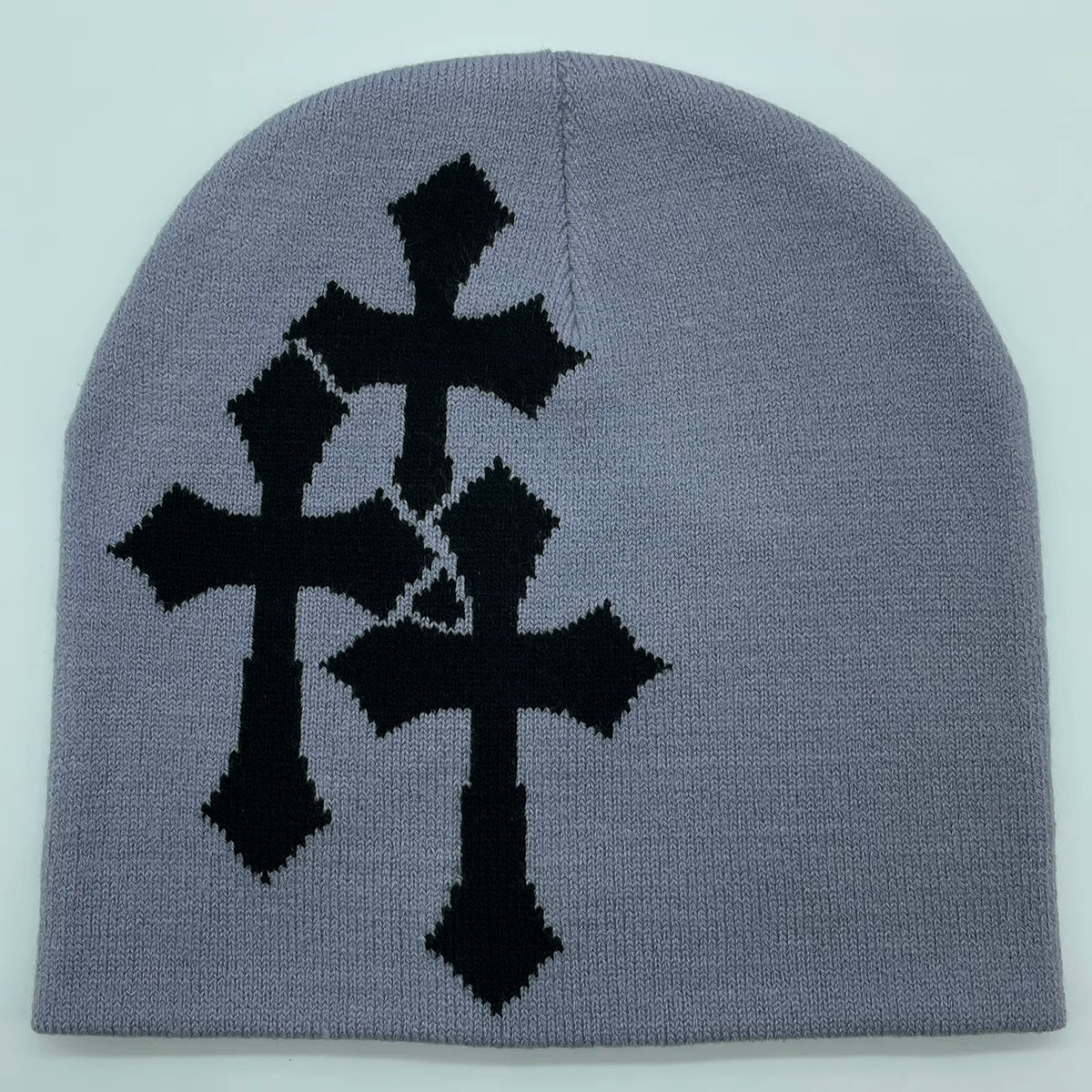 Jacquard Knitted Beanie | Unisex | Knitted Yarn | Crucifix Pattern Hip Hop Streetwear | Steven & Levon