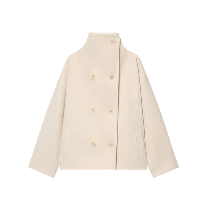 Women's Wool Coat | High Neck | Double Breasted | Loose Fit | Winter Outerwear | Steven & Levon