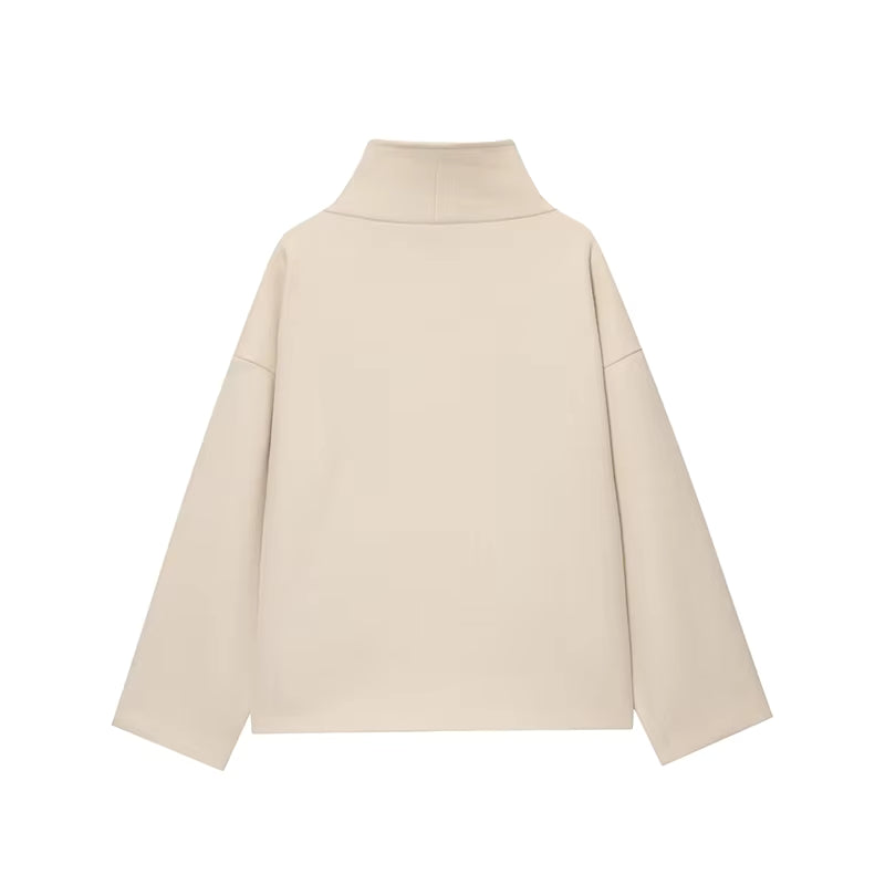 Women's Wool Coat | High Neck | Double Breasted | Loose Fit | Winter Outerwear | Steven & Levon