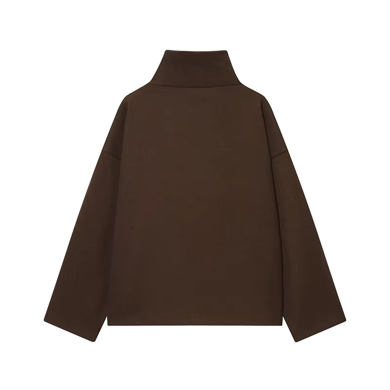 Women's Wool Coat | High Neck | Double Breasted | Loose Fit | Winter Outerwear | Steven & Levon