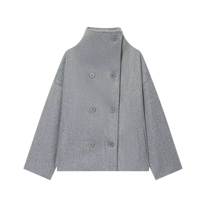 Women's Wool Coat | High Neck | Double Breasted | Loose Fit | Winter Outerwear | Steven & Levon