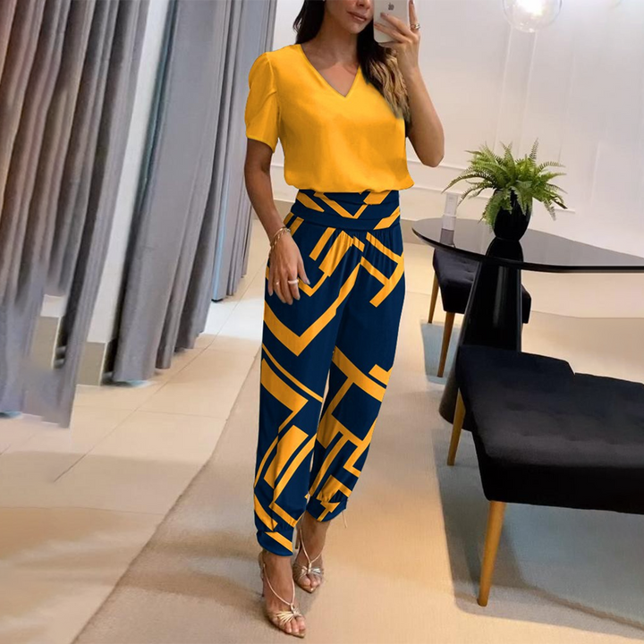Printed Chic Jumpsuit | Women's Printed Jumpsuit | Lightweight Polyester Blend | Relaxed Fit | Everyday Wear | Steven & Levon