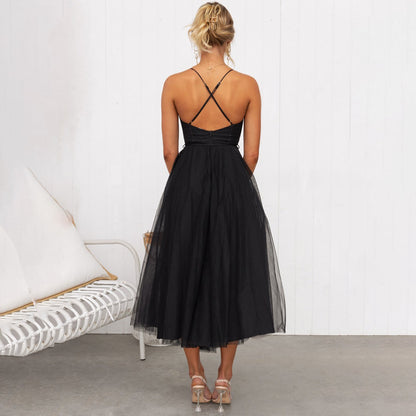Women's Corset Tulle Midi Dress | Lightweight Occasion Dress | Steven & Levon