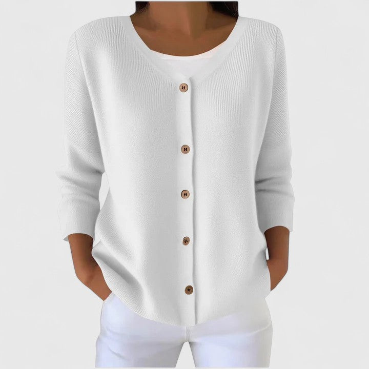 Elegant Knit Cardigan | Women | Button Front | Soft Knit | Everyday Layering | Steven & Levon