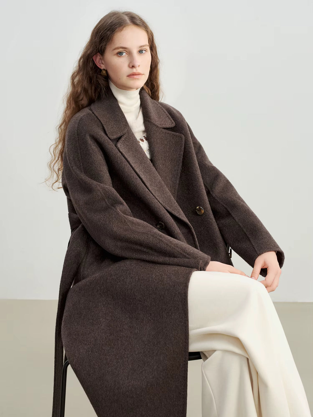 Women's Wool Overcoat | Suit Collar | Double Breasted | Long Coat | Winter Coat | Steven & Levon