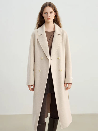 Women's Wool Overcoat | Suit Collar | Double Breasted | Long Coat | Winter Coat | Steven & Levon