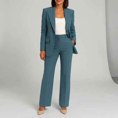 Women's Two-Piece Blazer Suit Set | Blazer & Straight-Leg Trousers | Tailored Fit | Steven & Levon