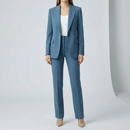 Women's Two-Piece Blazer Suit Set | Blazer & Straight-Leg Trousers | Tailored Fit | Steven & Levon