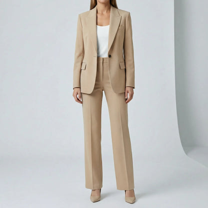 Women's Two-Piece Blazer Suit Set | Blazer & Straight-Leg Trousers | Tailored Fit | Steven & Levon