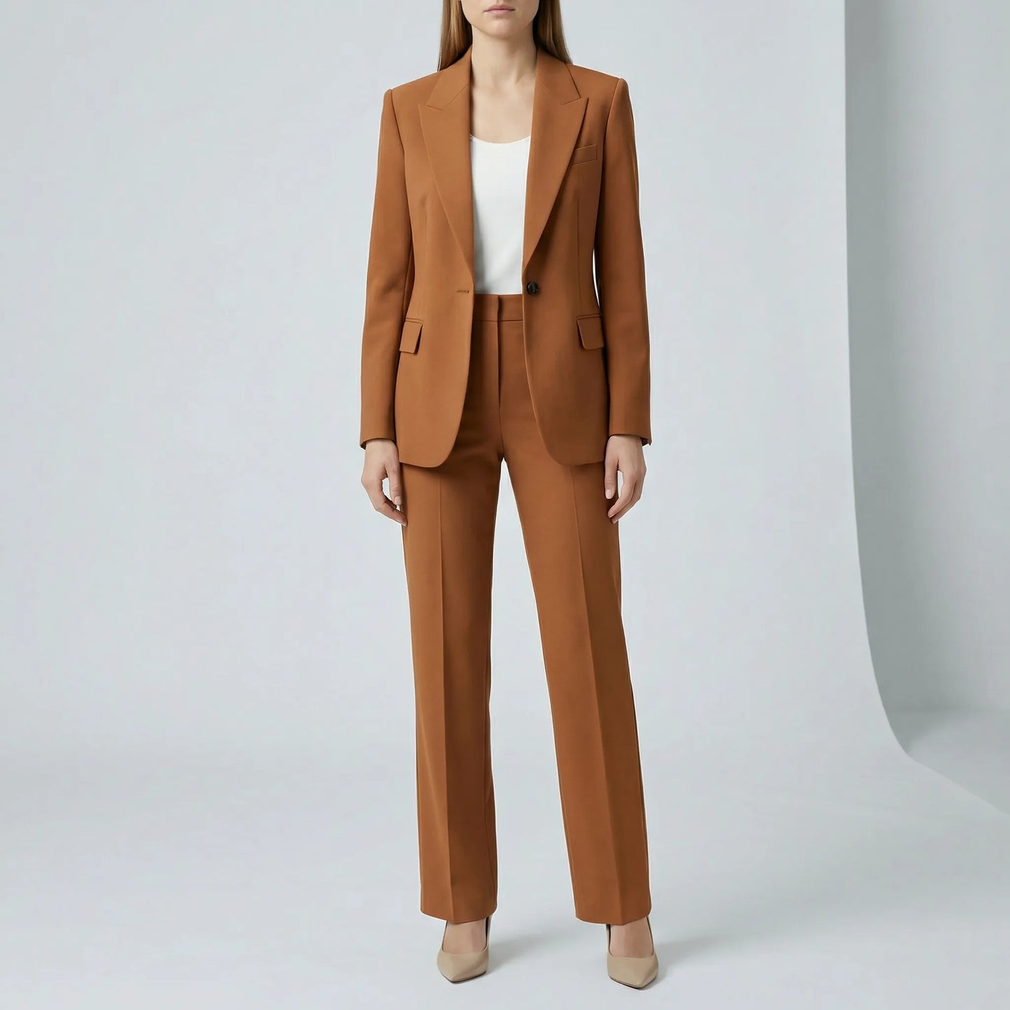 Women's Two-Piece Blazer Suit Set | Blazer & Straight-Leg Trousers | Tailored Fit | Steven & Levon