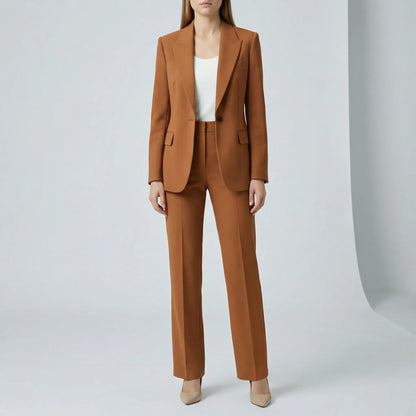 Women's Two-Piece Blazer Suit Set | Blazer & Straight-Leg Trousers | Tailored Fit | Steven & Levon