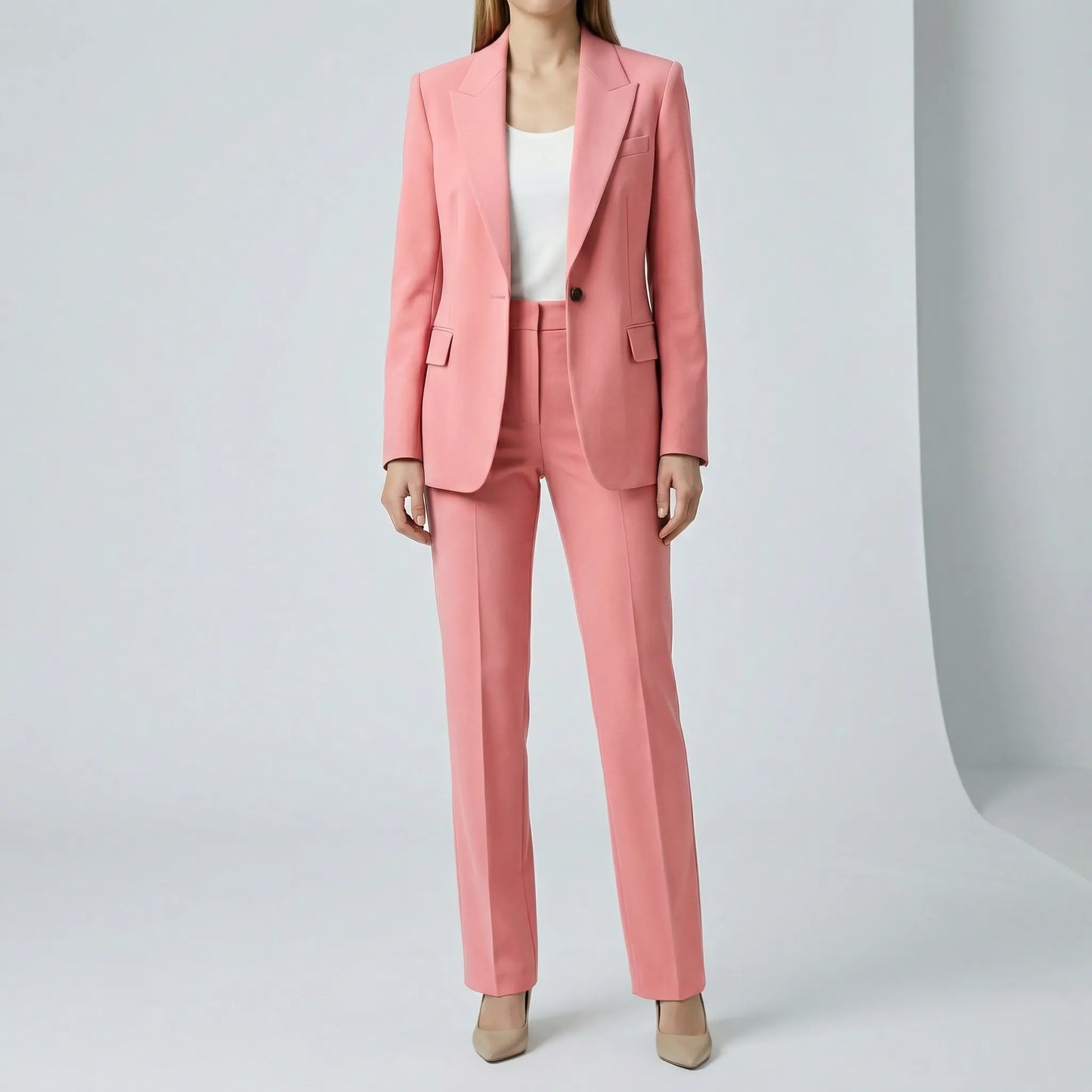 Women's Two-Piece Blazer Suit Set | Blazer & Straight-Leg Trousers | Tailored Fit | Steven & Levon