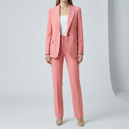 Women's Two-Piece Blazer Suit Set | Blazer & Straight-Leg Trousers | Tailored Fit | Steven & Levon