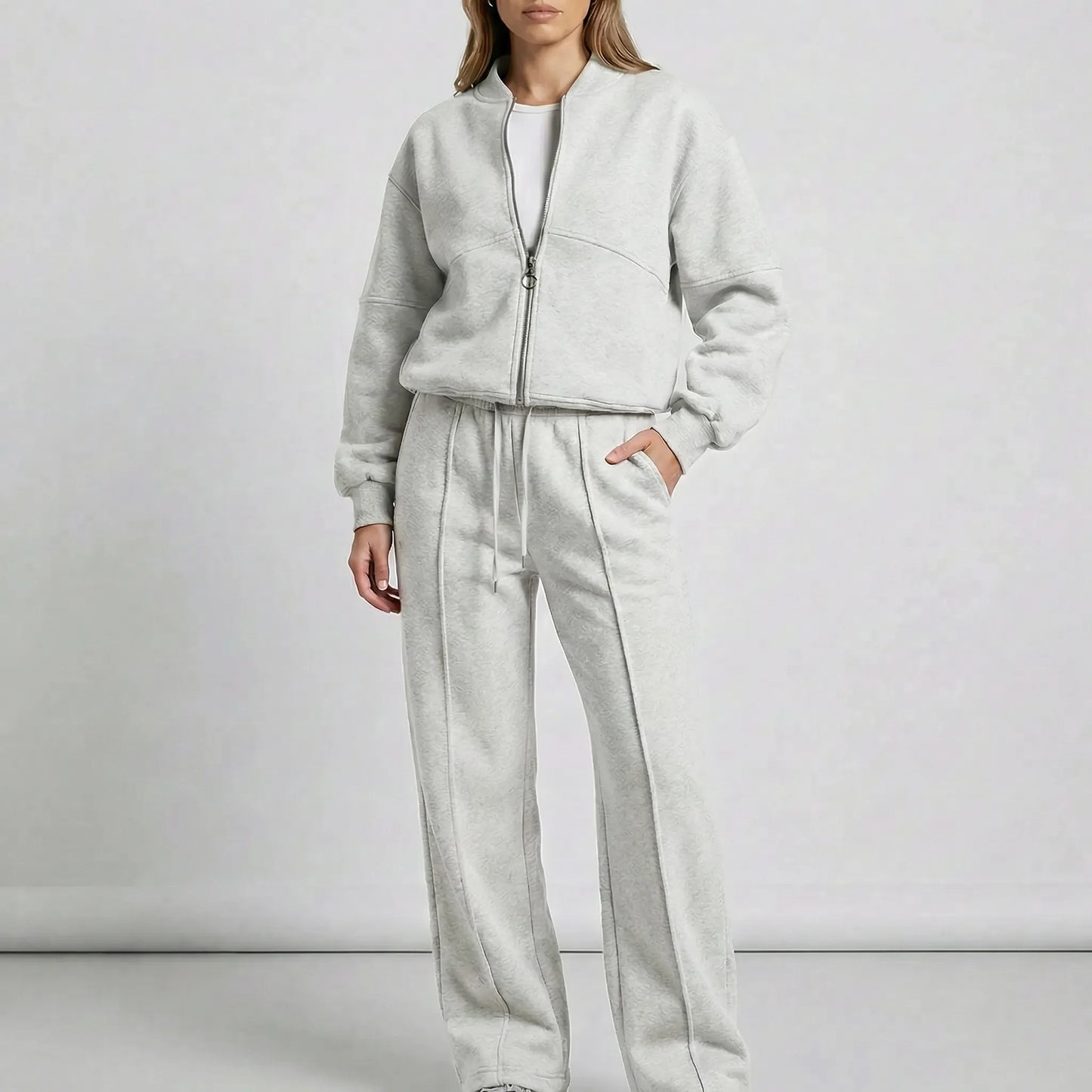 Women's Two-Piece Zip-Up Set | Jacket & Trousers | Regular Fit | Steven & Levon