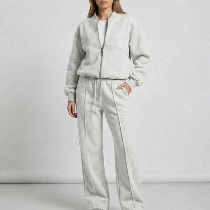 Women's Two-Piece Zip-Up Set | Jacket & Trousers | Regular Fit | Steven & Levon