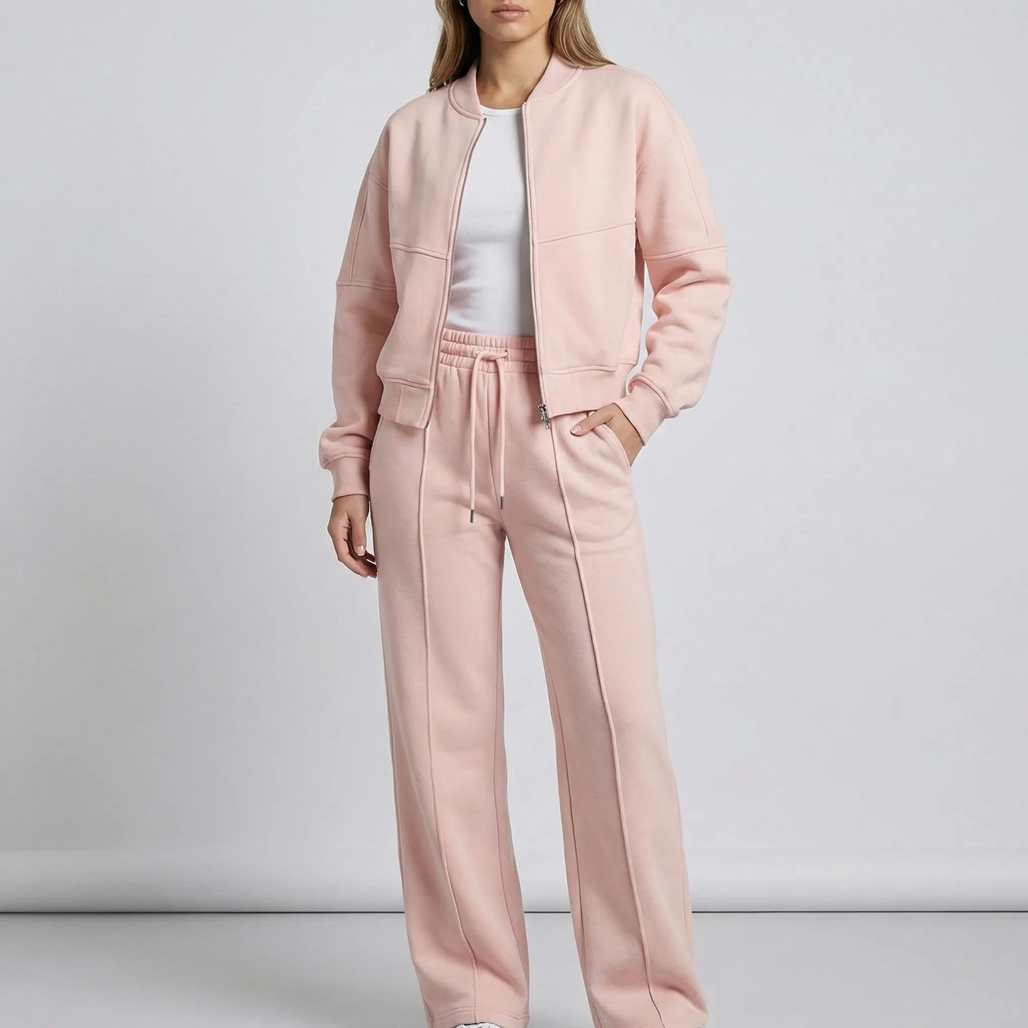 Women's Two-Piece Zip-Up Set | Jacket & Trousers | Regular Fit | Steven & Levon