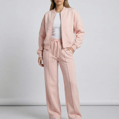 Women's Two-Piece Zip-Up Set | Jacket & Trousers | Regular Fit | Steven & Levon