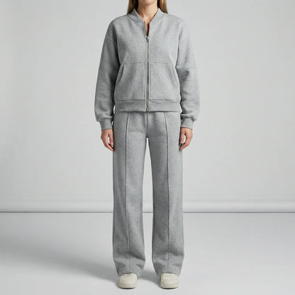 Women's Two-Piece Zip-Up Set | Jacket & Trousers | Regular Fit | Steven & Levon