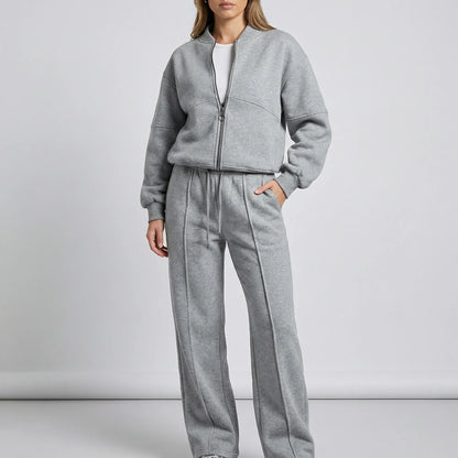 Women's Two-Piece Zip-Up Set | Jacket & Trousers | Regular Fit | Steven & Levon