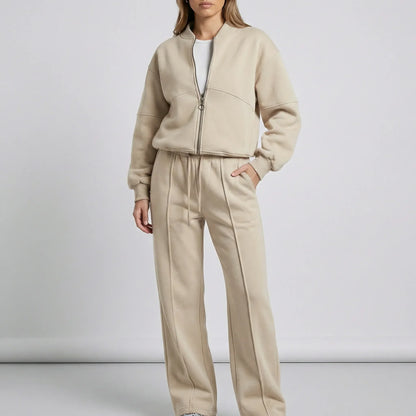 Women's Two-Piece Zip-Up Set | Jacket & Trousers | Regular Fit | Steven & Levon