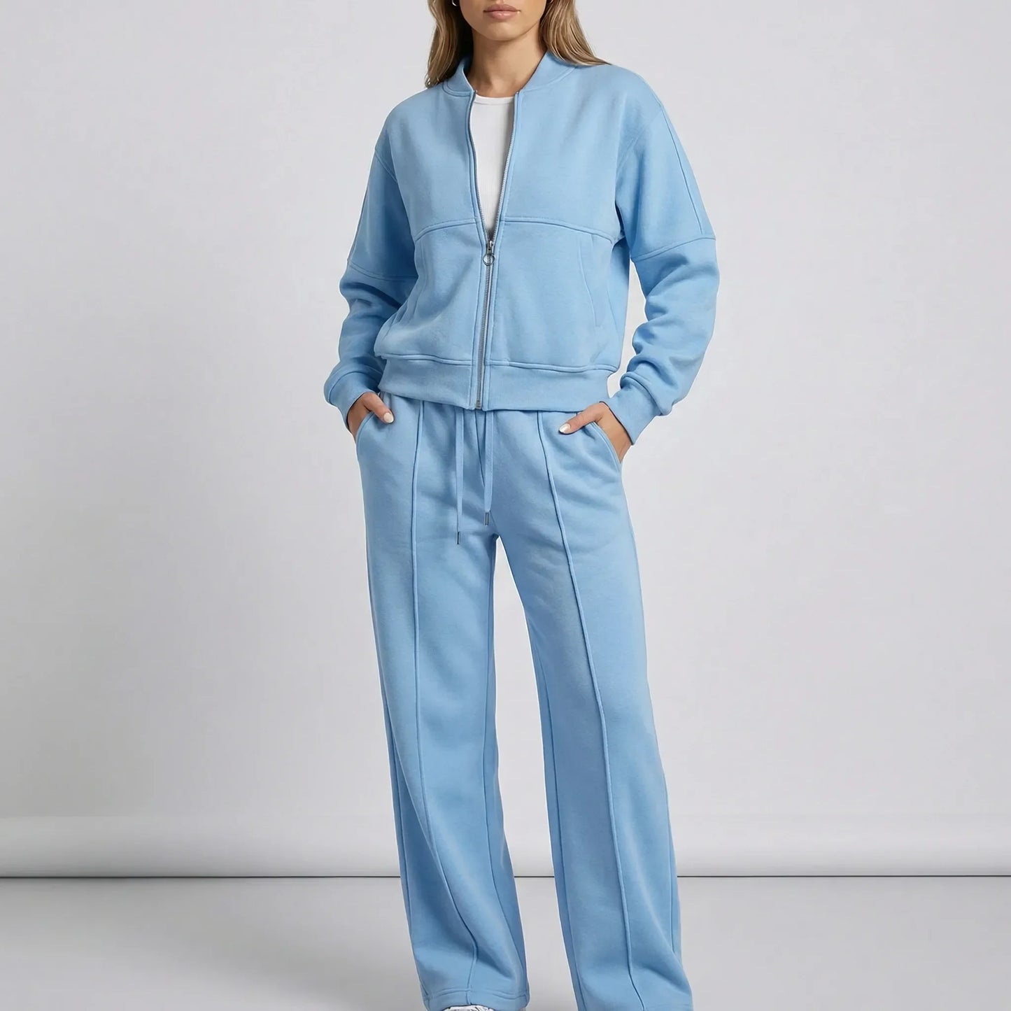 Women's Two-Piece Zip-Up Set | Jacket & Trousers | Regular Fit | Steven & Levon