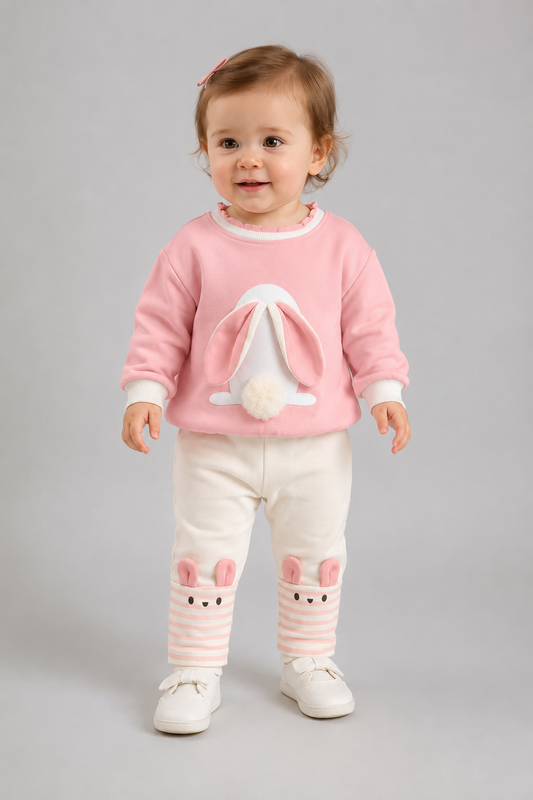 Baby Bunny Sweatshirt & Leggings Set | Girls | Long Sleeve | Cotton Outfit | Steven & Levon