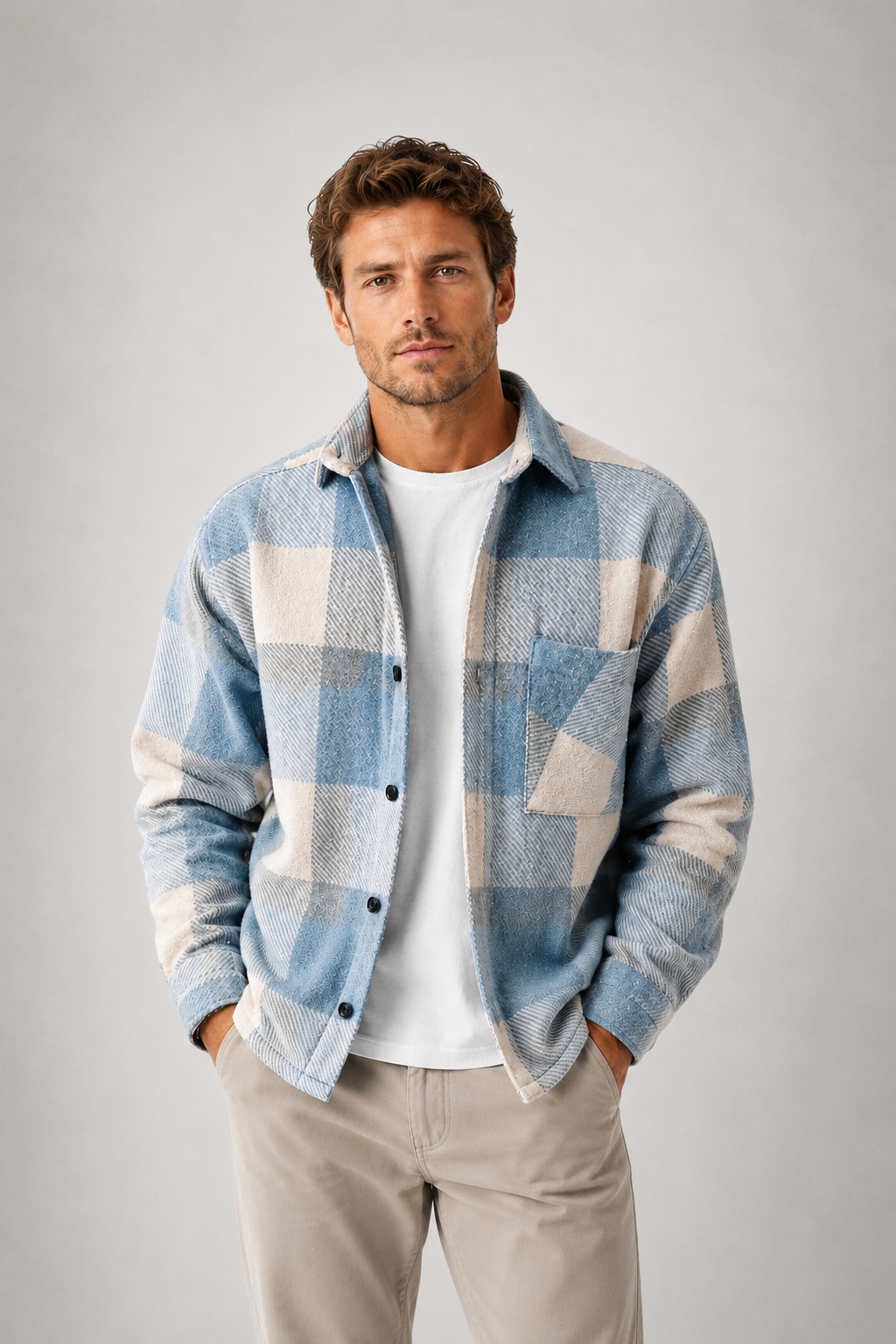 Men's Plaid Flannel Shirt | Long Sleeve | Button Up Overshirt | Brushed Cotton | Casual | Steven & Levon