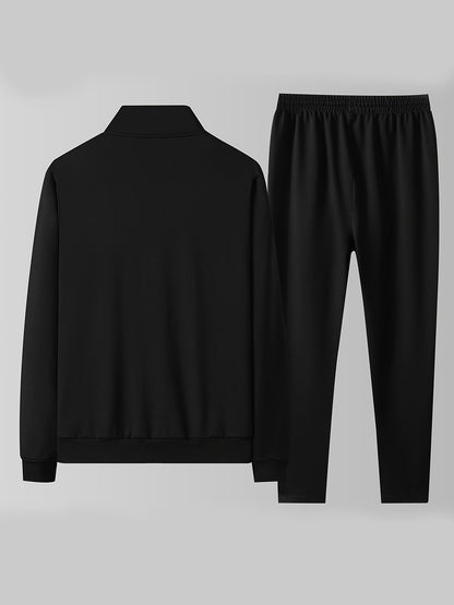 Mens Tracksuit | Zip Up Stand Collar | Casual Jacket and Jogger Trousers Two Piece Set | Steven & Levon