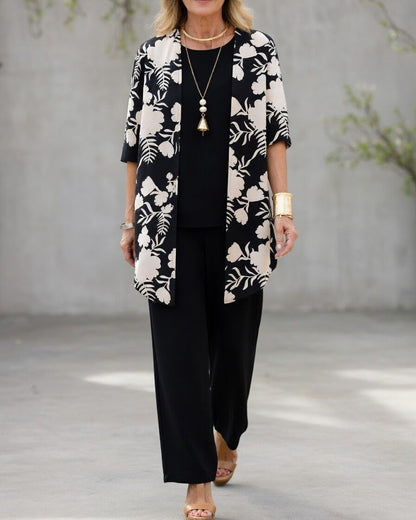Floral Pants Set | Women | 3 Piece Co-Ord | Elegant Occasion Wear | Steven & Levon