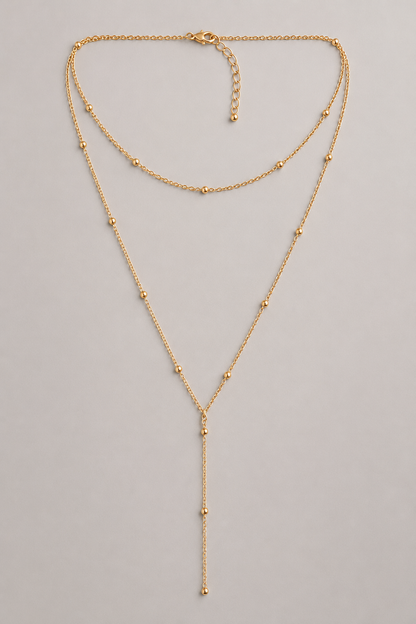 Elegant Golden Button Necklace | Women's Pendant Necklace | Gold-Plated Stainless Steel | Minimalist Everyday Jewellery | Steven & Levon
