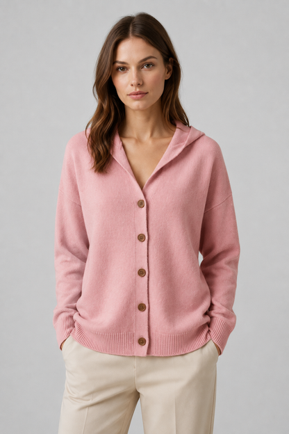 Hooded Button Cardigan | Women | Soft Knit | Button Front | Casual Layering Style | Steven & Levon