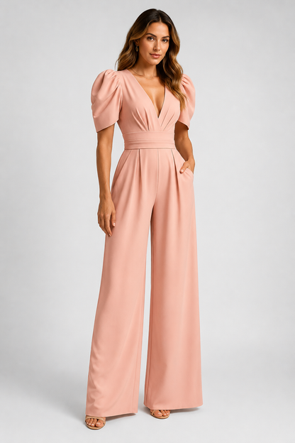 Women's Maxi Jumpsuit | Polyester Blend | Wide Leg | Formal & Evening Wear | Steven & Levon
