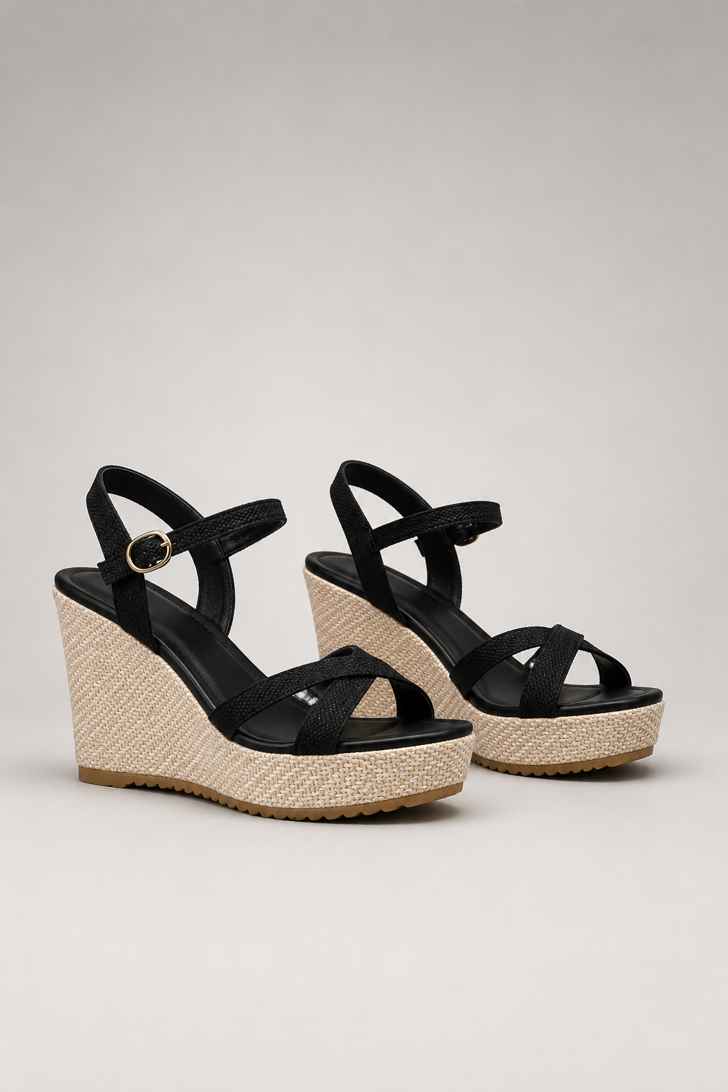 Women's Platform Wedge Sandals | Open Toe Buckle Ankle Strap | Espadrille Heel | Steven & Levon