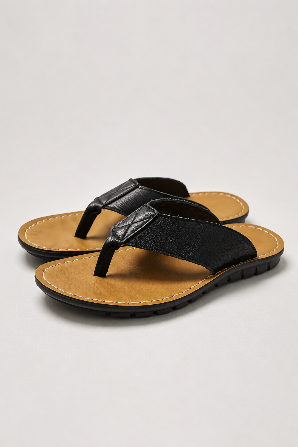 Men's Leather Flip Flops | Sandals | Non-Slip Comfort Sole | Casual Beach Slippers | Steven & Levon