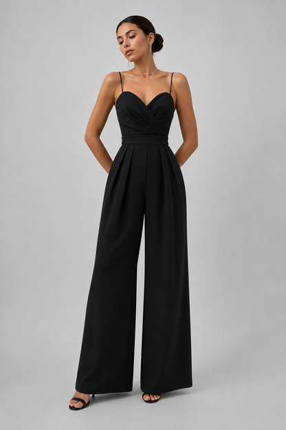 Sleeveless Wide Leg Jumpsuit | Women | High Waist | Elegant Fit | Casual & Formal Wear | Steven & Levon